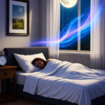 Representação visual da melatonina como hormônio do sono em quarto tranquilo à noite`